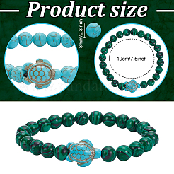 8 Stück 8 Farben Harz Schildkröte Perlen Stretch-Armbänder Set&nbsp;BJEW-AN0001-16