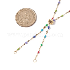 304 Edelstahl bunte Emaille Link Kette Slider Halskette Zeug&nbsp;AJEW-JB01269
