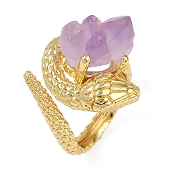 Schlangen-Manschettenringe aus natürlichem Amethyst&nbsp;RJEW-K286-10G-02