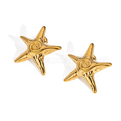 Orecchini a bottone a forma di stella in acciaio inossidabile in stile europeo&nbsp;SW3410