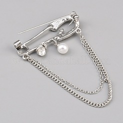 Broches à chaîne suspendues en alliage de strass&nbsp;JEWB-WH0028-108B