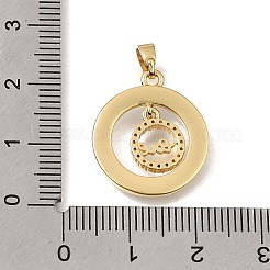 Pendentifs en laiton sertis de micro-pavés de zircone cubique transparente et d'émail blanc&nbsp;CU-CBAA556-08B
