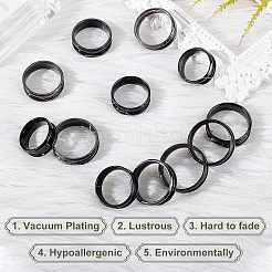12 Stück 6 Stile Edelstahl geriffelte Fingerringfassungen&nbsp;STAS-UN0031-37