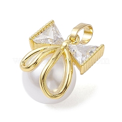 Ciondoli in ottone con placcatura a cremagliera con micro pavé di zirconi chiari&nbsp;KK-H463-07G