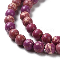 Brins de perles teintes en jaspe impérial synthétique&nbsp;G-D077-A01-01G