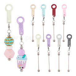 8 pendentif paille acrylique bicolore pour barre à perles&nbsp;HJEW-TA0001-48