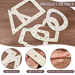 10 Stück 5 Stile Holzkranzrahmen zum Basteln mit vorgestanzten Löchern&nbsp;WOOD-GA0001-80