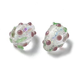 Brins de perles bosselées en verre soufflé faites à la main&nbsp;FOIL-Z001-05B