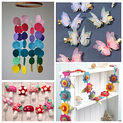 1000 pièce de tissu en feutre plat et rond de 10 couleurs&nbsp;DIY-SC0029-63B