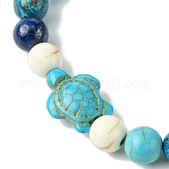 Sommer Strand Schildkröte/Seestern gefärbt synthetische türkis Armbänder&nbsp;BJEW-JB10896