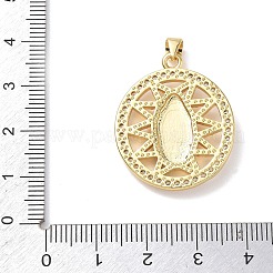 Religiöse Messinganhänger mit Mikropavé-Fassung aus klaren Zirkonia&nbsp;KK-L268-020G-07
