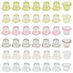 120 capuchon de perles en acrylique transparent de 6 couleurs.&nbsp;TACR-TA0001-75