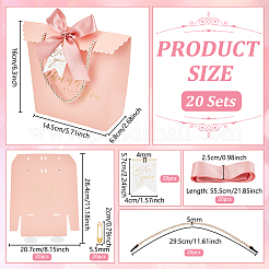 Goldprägung Dankeschön-Papier Süßigkeiten Geschenk-Trageboxen&nbsp;CON-WH0110-38A