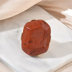 Fingerringe aus natürlichem rotem Jaspis und Legierung für Damen&nbsp;RJEW-G375-01G-08