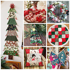 15 stücke 2 taschen 2 arten weihnachten baumwolle stoff&nbsp;DIY-TA0014-62