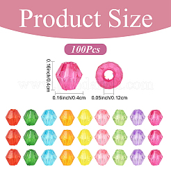 1000pcs cuentas de acrílico transparente&nbsp;TACR-YW0003-44