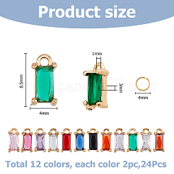 24 breloques en laiton et zircone cubique&nbsp;FIND-HS0001-13