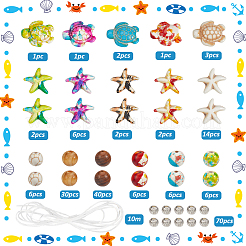 DIY-Sets zur Herstellung von Stretch-Armbändern mit synthetischen Türkis-&nbsp;DIY-SC0028-47