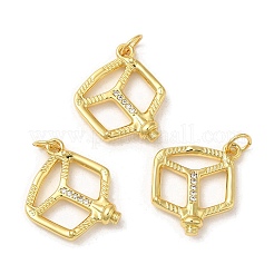 Porte micro ouvrent pendentifs zircone cubique en laiton de placage&nbsp;KK-C030-16G