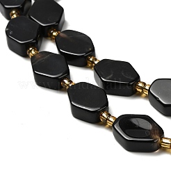 Chapelets de perles perles en agate noire naturelle&nbsp;G-F807-A02-02