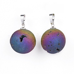 Pendenti in agata geoduzica naturale druzy galvanica&nbsp;G-L479-38