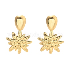 Boucles d'oreilles pendantes en acier inoxydable 304 avec fleur&nbsp;EJEW-C142-03G