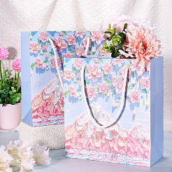 Sacs cadeaux rectangulaires en papier avec fleurs&nbsp;ABAG-TA0001-29C