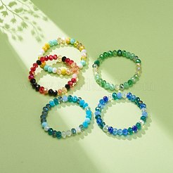 Bracelet extensible en perles rondelles de verre pour femme&nbsp;BJEW-JB08709