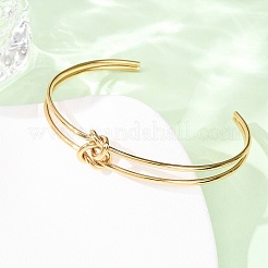 Bracelets manchettes double couche en acier inoxydable 304 pour femmes&nbsp;BJEW-Z165-01G