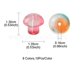 80pcs 8 Farben transparente Glasperlen&nbsp;GLAA-FS0001-44