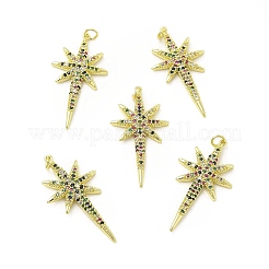 Pendentifs avec zircon cubiques à micro-pavés en laiton&nbsp;KK-E068-VB450