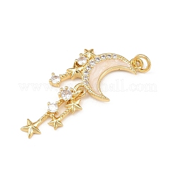 Pendenti in zirconi cubici trasparenti in micro pavè di ottone&nbsp;X-KK-F919-37B-G