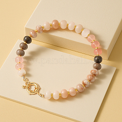 2 Stück 2 Farben natürliche gemischte Edelsteinperlen Stretch-Armbänder&nbsp;BJEW-HY0002-02