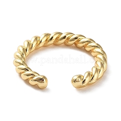 Gestellplattierte Messing-Twist-Seil-förmige offene Manschettenringe für Damen&nbsp;RJEW-Q777-01G