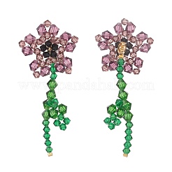 Orecchini pendenti a forma di fiore della vita in cristallo austriaco&nbsp;X1-EJEW-TA00029-03