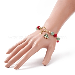 Emaille-Armband aus Weihnachtsbaum- und Sternlegierung&nbsp;BJEW-TA00154