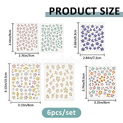 5 Stück 5 Stile PVC-Nagelkunst-Aufkleber&nbsp;MRMJ-FH0001-51