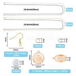 Kits de fabrication de boucles d'oreilles et de colliers en laiton et en fer&nbsp;DIY-HS0001-05B