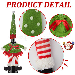 4 set di 2 copribottiglie di vino natalizi in stile peluche&nbsp;AJEW-GF0007-18