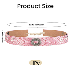 Ceinture en cuir PU avec nœud ovale en alliage&nbsp;AJEW-CL0005-37