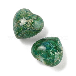 Pierre de palmier en forme de cœur en jaspe impérial naturel teinté&nbsp;G-Q021-03F