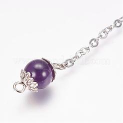 Grobe natürliche Amethyst Wünschelrutenpendel&nbsp;PALLOY-JF00291-02