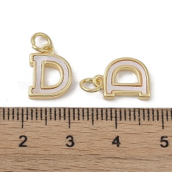 Messing Pavé Muschel Buchstabe D Charms&nbsp;KK-G497-11G
