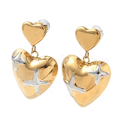 Orecchini a bottone in acciaio inossidabile 304 per San Valentino da donna&nbsp;EJEW-K330-03GP