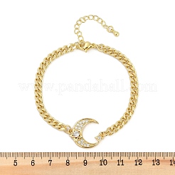 Braccialetti in ottone con micro pavé di zirconi trasparenti&nbsp;LS-BJEW-M050-01G-02
