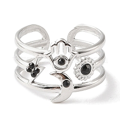 Anillo de puño abierto de acero inoxidable 304 para mujer&nbsp;RJEW-F166-01P-02