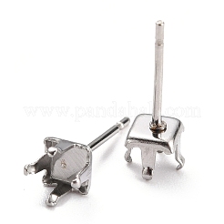 Supports de boucles d'oreilles à tige en acier inoxydable 304 anti-ternissement&nbsp;LS-STAS-B004-04P-E