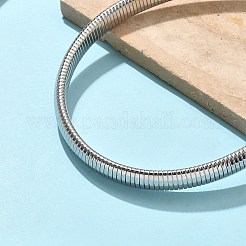 12 mm flache Schlangenkettenhalsketten aus 304 Edelstahl für Damen&nbsp;LS-NJEW-U049-01P