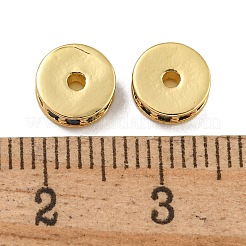 Perles de placage en laiton avec zircone cubique de micro pave&nbsp;KK-U030-27G-01