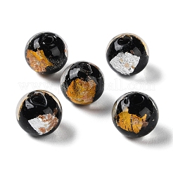 Handgefertigte Gold-und Silberfolie Glasperlen&nbsp;GLAA-G107-07B-09